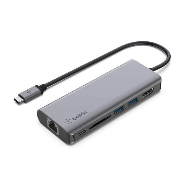 توصيلة كهرباء 6 منافذ 60 واط بيلكن Belkin Connect USB-C 6 in 1 Multiport Adapter