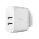 فيش شاحن USB-A بقوة 24 واط وكيبل 1 متر بيلكن Belkin Dual USB-A Wall Charger 24W with USB-A to USB-C Cable 1M - SW1hZ2U6OTMwMDA=