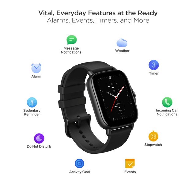 Xiaomi Amazfit GTS 2e Smartwatch with 24H Heart Rate Monitor, Sleep, Stress and SpO2 Monitor, Activity Tracker Sports Watch with 90 Sports Modes, 14 Day Battery Life
