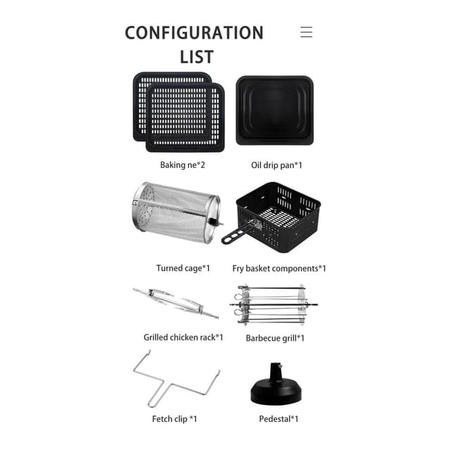 Xiaomi Xiaoyueliang Onemoon OA9 Air Fryer 10L Large Capacity Non-Stick Cooker Electric Digital Oven