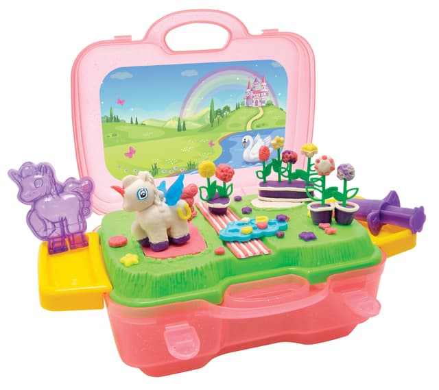 لعبه اطفال عجينة بناء مع اكسسوارات ملونة وحقيبة تخزين سيمباSimba Dough Set Unicorn in Case