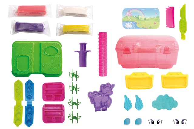 لعبه اطفال عجينة بناء مع اكسسوارات ملونة وحقيبة تخزين سيمباSimba Dough Set Unicorn in Case