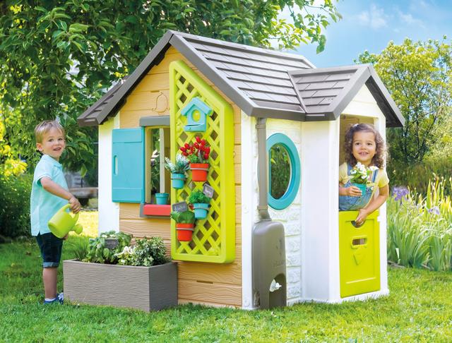 بيت اطفال بلاستيك مع أدوات للحديقة سموبي Smoby Garden Tools With Plastic Garden House