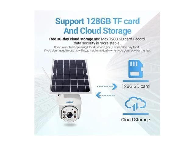 ESCAM QF280 1080P Cloud Storage PT WIFI PIR Alarm IP Camera With Solar Panel Full Color Night Vision Two Way IP66 Waterproof Audio Camera
