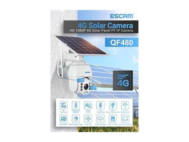 ESCAM QF280 1080P Cloud Storage PT WIFI PIR Alarm IP Camera With Solar Panel Full Color Night Vision Two Way IP66 Waterproof Audio Camera