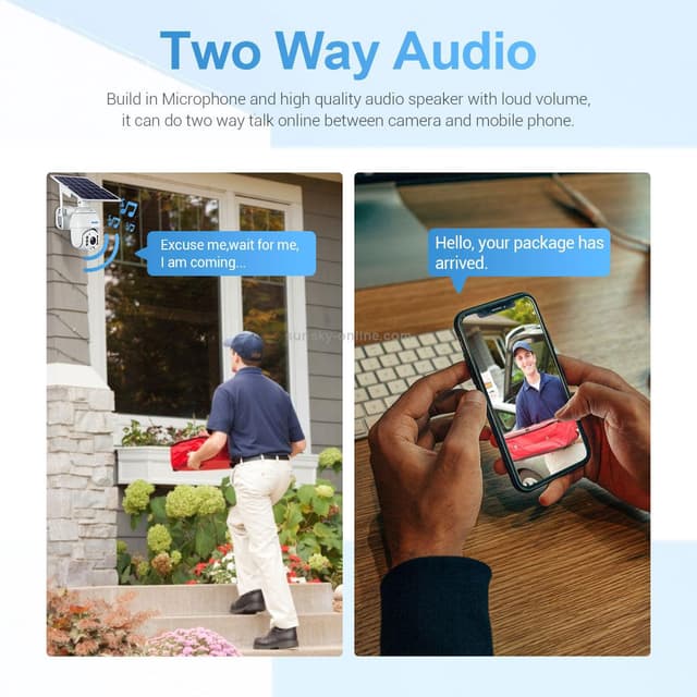 ESCAM QF280 1080P Cloud Storage PT WIFI PIR Alarm IP Camera With Solar Panel Full Color Night Vision Two Way IP66 Waterproof Audio Camera