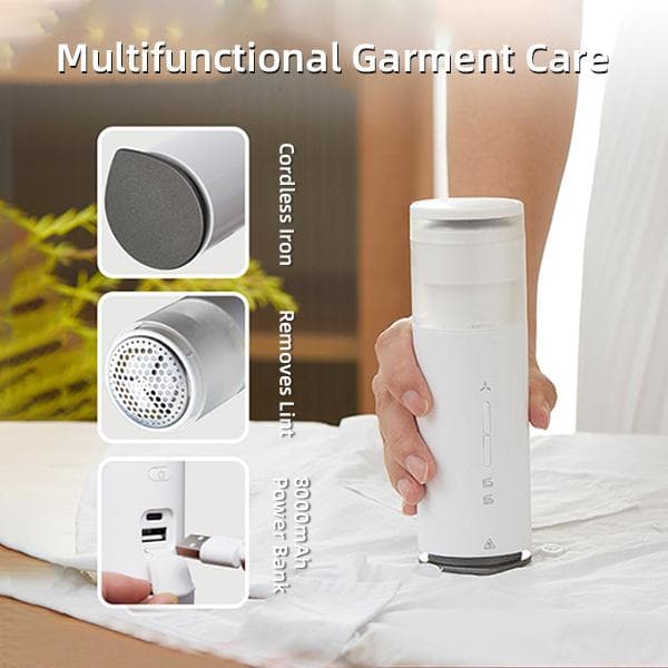 D1 3IN1 PORTABLE IRON, LINT REMOVER & POWER BANK