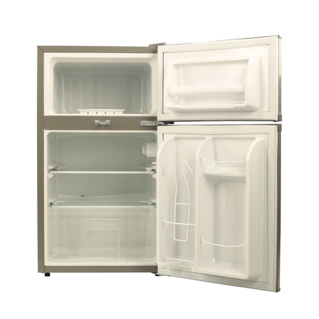 ثلاجة صغيرة بابين بسعة 125 لتر فضية ديفروست جيباس  Geepas Defrost Silver 125L Double Door Refrigerator