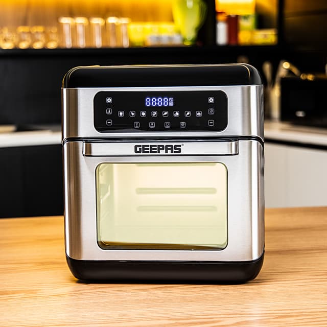 فرن كهربائي صغير جيباس 10 لتر Compact Powerful 1500W 9 In 1 Air Fryer Oven - Geepas - 126727