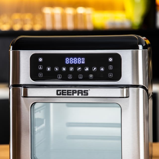 فرن كهربائي صغير جيباس 10 لتر Compact Powerful 1500W 9 In 1 Air Fryer Oven - Geepas - 126726