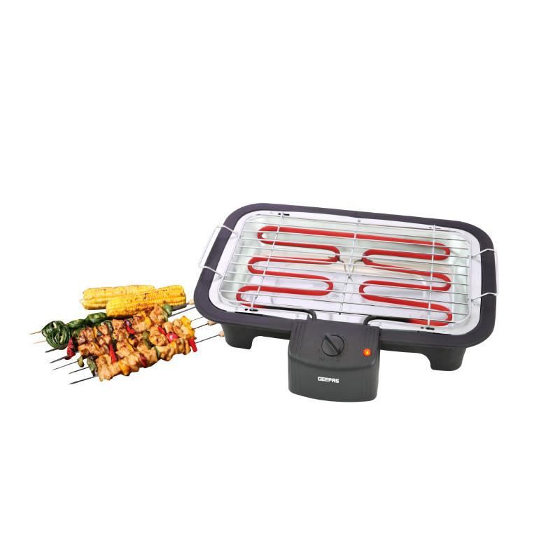 Geepas 2000W Electric Barbecue Grill - Auto-Thermostat Control with Overheat Protection - Detachable Heating Element - Perfect for both Indoor & Outdoor cooking