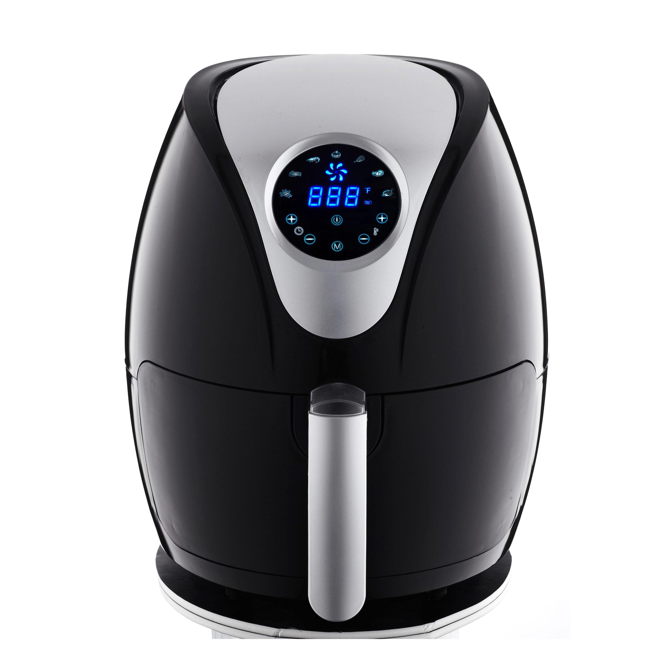 Geepas GAF37502UK 1350W Digital Air Fryer 3.2L Hot Air Circulation Technology for Oil Free Low Fat Dry Fry Cooking Healthy Food - Non-Stick Basket, Dishwasher Safe, Overheat Protection - 2 Years Warranty