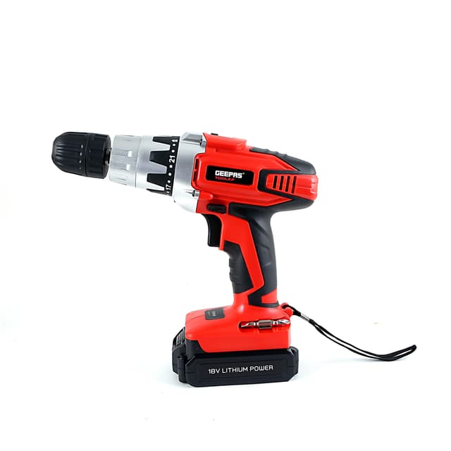 دريل شحن كهربائي 18 فولت 1000 دورة في الدقيقة جيباس Geepas 1000 Rpm18V Cordless Drill