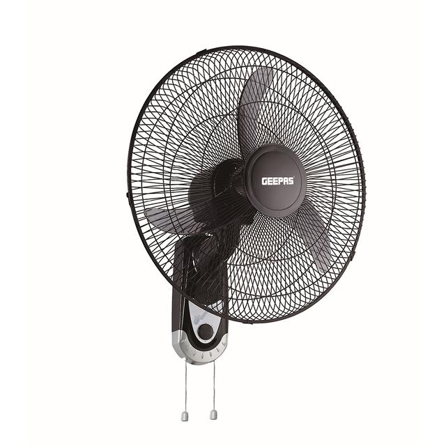مروحة حائط Geepas 18-Inch Wall Fan - 3 Speed with Oscillating & Overheat protected