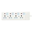 Geepas 4 Way Extension Socket 13A – 4 Power Switches with Led Indicators - Extra Long 3m Cord with Over Current Protected - Ideal for All Electronic Devices