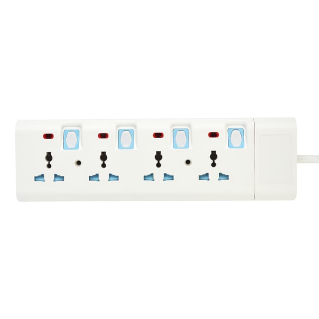 Geepas 4 Way Extension Socket 13A – 4 Power Switches with Led Indicators - Extra Long 3m Cord with Over Current Protected - Ideal for All Electronic Devices