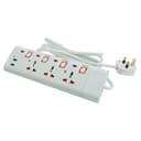 محول كهرباء للمنزل 3 منافذ و 2 يو اس بي جيباس Geepas 3 Way Extension Socket with 2 USB Port - 120581