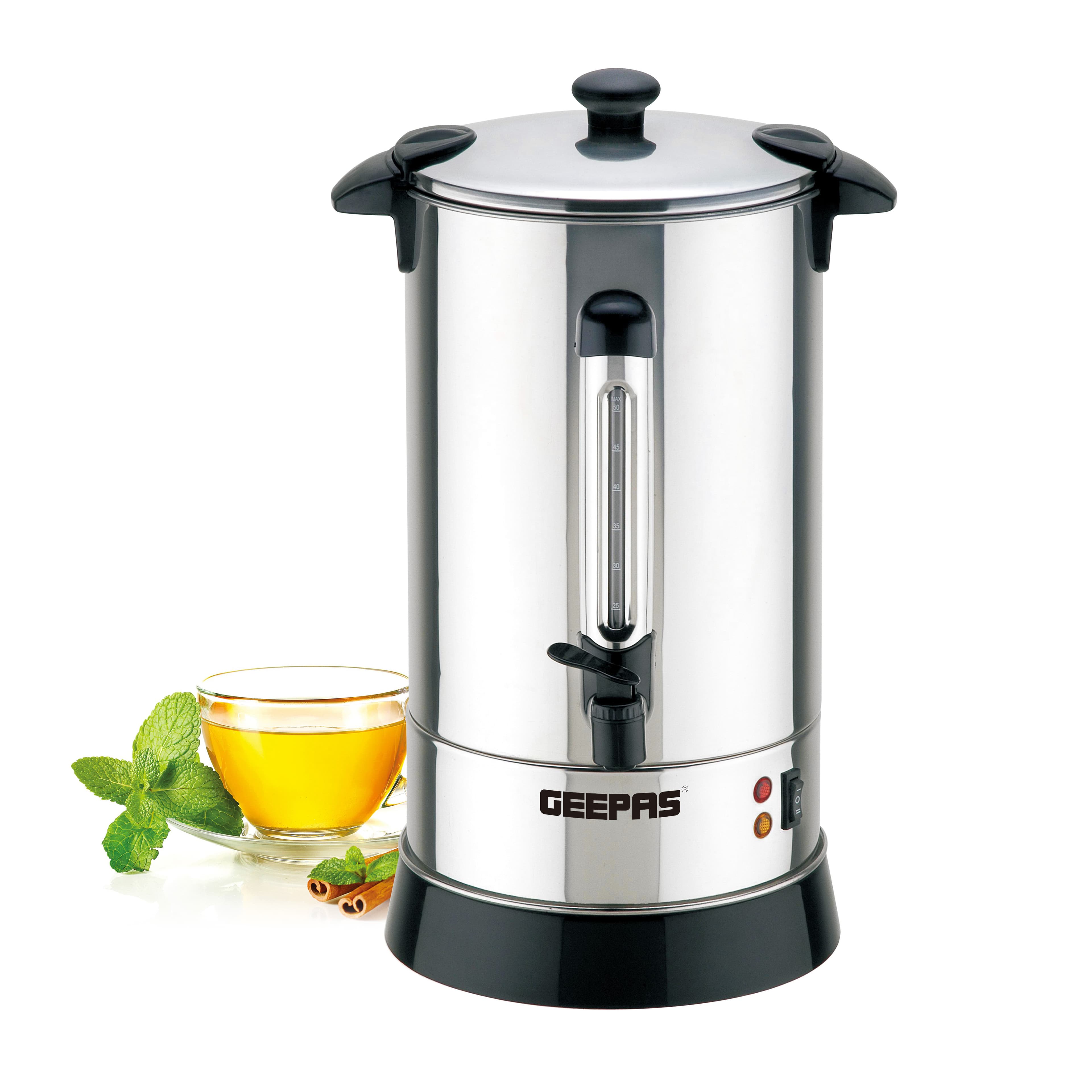 Geepas GK5219 15L Kettle 1650W - Stainless Steel Hot Water Dispenser - Perfect for Tea, Coffee, Soup & Instant Boiling Water with Automatic Temperature Control with Indicator Lights