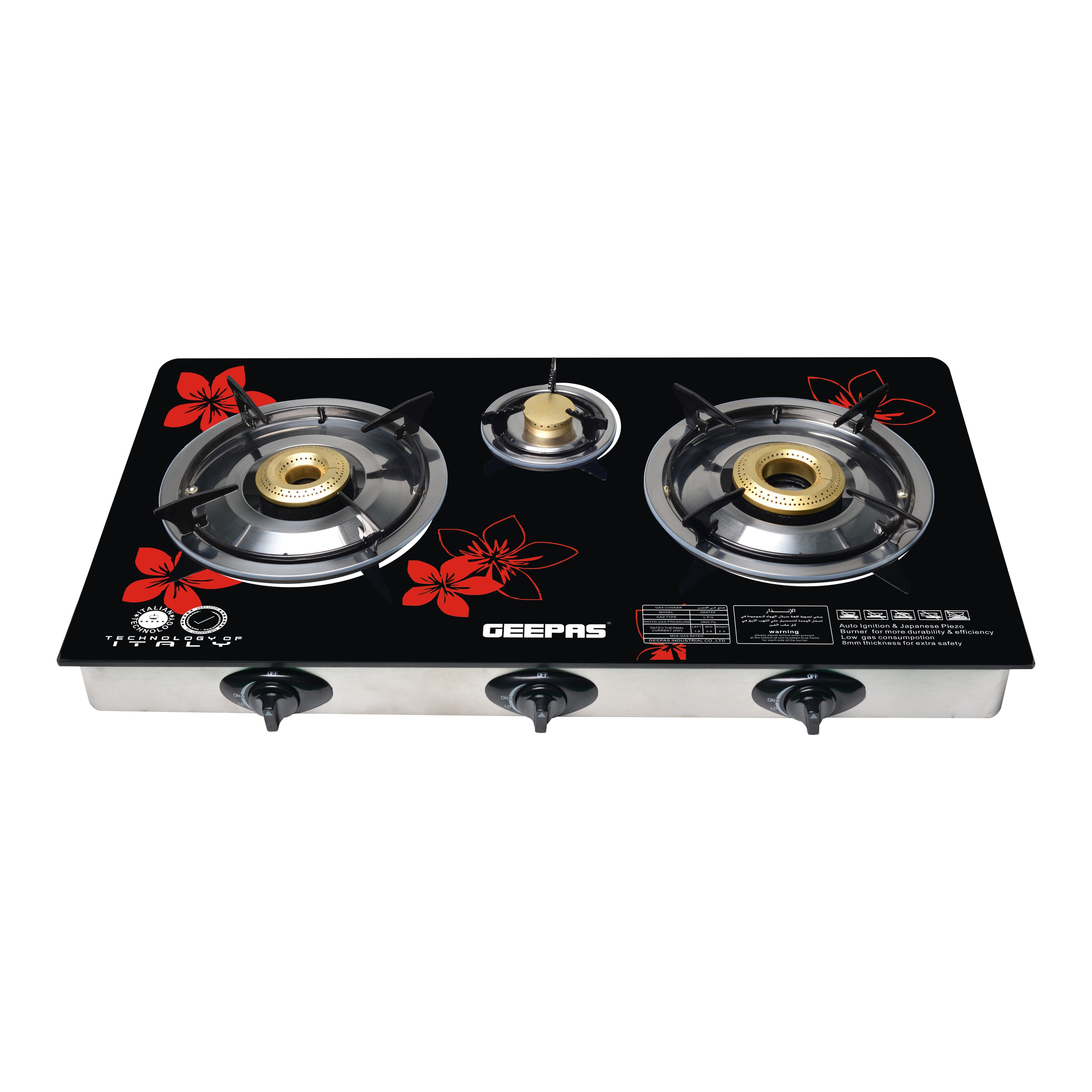 Geepas Triple Burner Gas Cooker GK6759