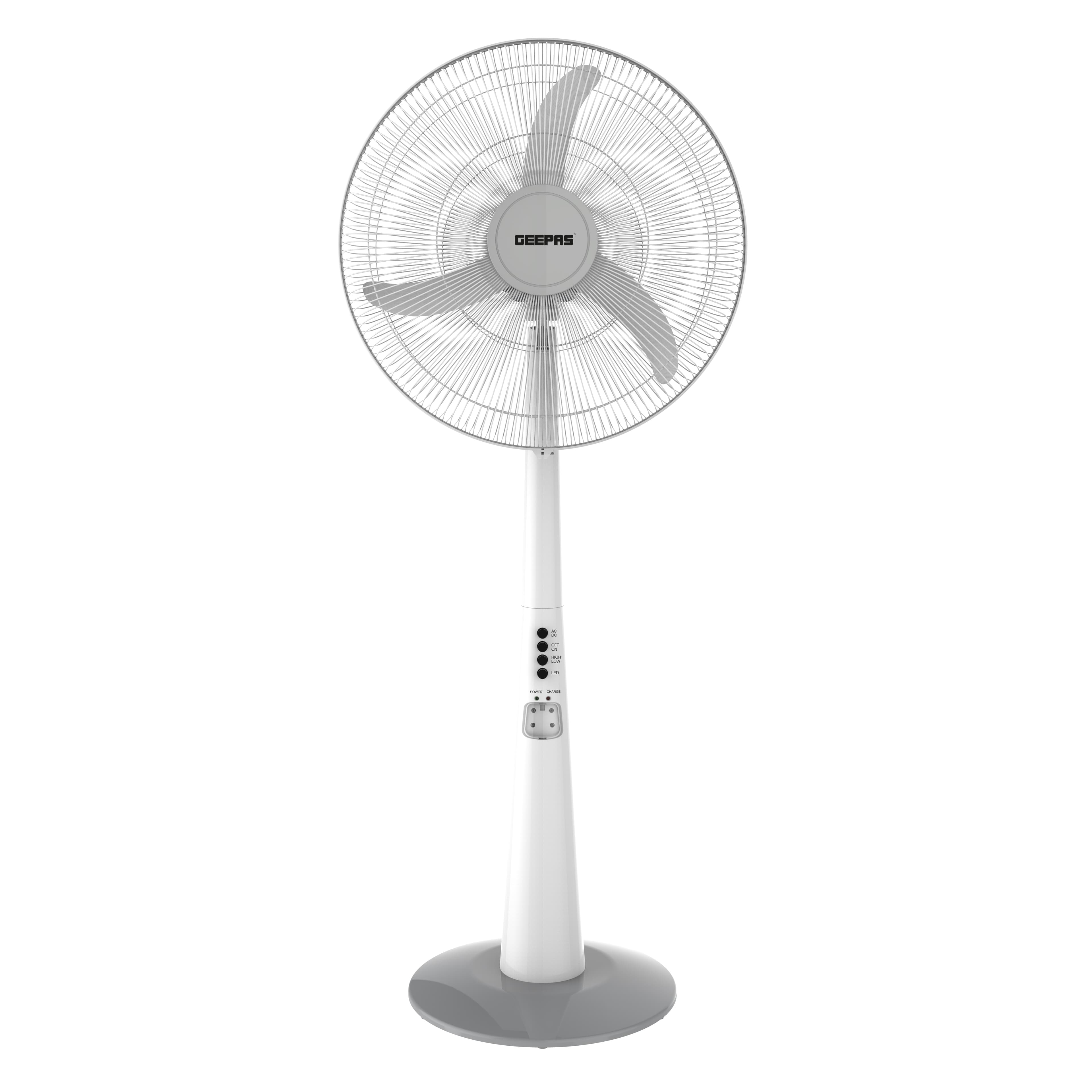 Geepas Rechargeable Oscillating Fan With Led Lights