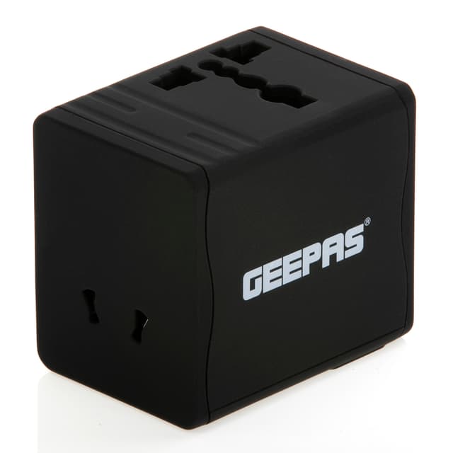 محول يو اس بي Geepas Universal Adapter For Electric Devices,two USB ports 5 Volts and 2.1 Amperes - 255302