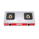 Geepas GK6898 2-Burner Gas Hob/Burner - Durable Stainless Steel Gas Range with Auto Ignition - Home,Outdoor Grill, Camping Stoves- 2 Year Warranty