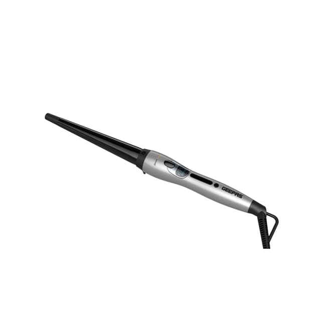 Geepas Instant Pro Curling Iron - Thin Curling Wand, Slim Curling Wand for Short & Long Hair, Ceramic Barrel Curling Wand Multi Voltage Hair Curler with Adjustable Temperature Led Display