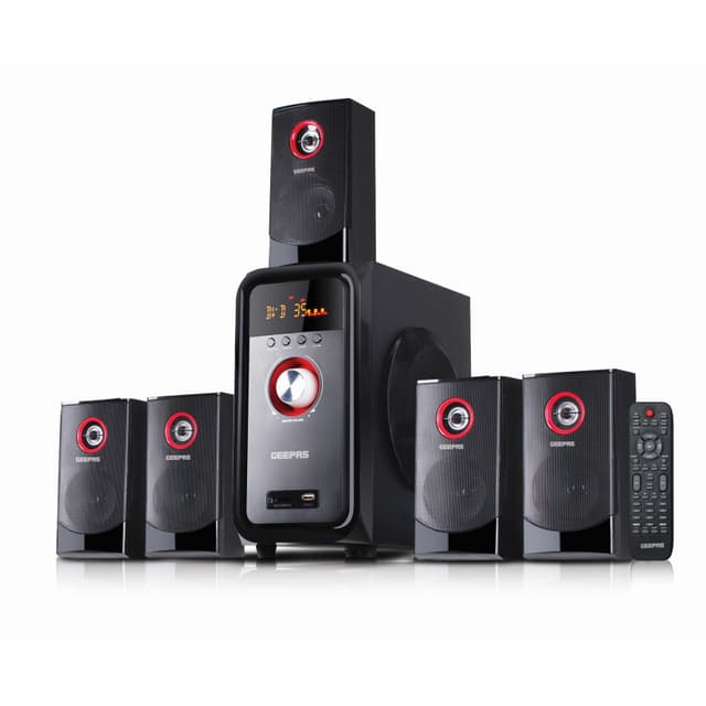 Geepas GMS8526 5.1 Immersive Sound - 40000 PMPO, Booming Bass, USB, Bluetooth & Multiple Device-Ideal for Pc, Ps4, Xbox, Tv, Smartphone, Tablet