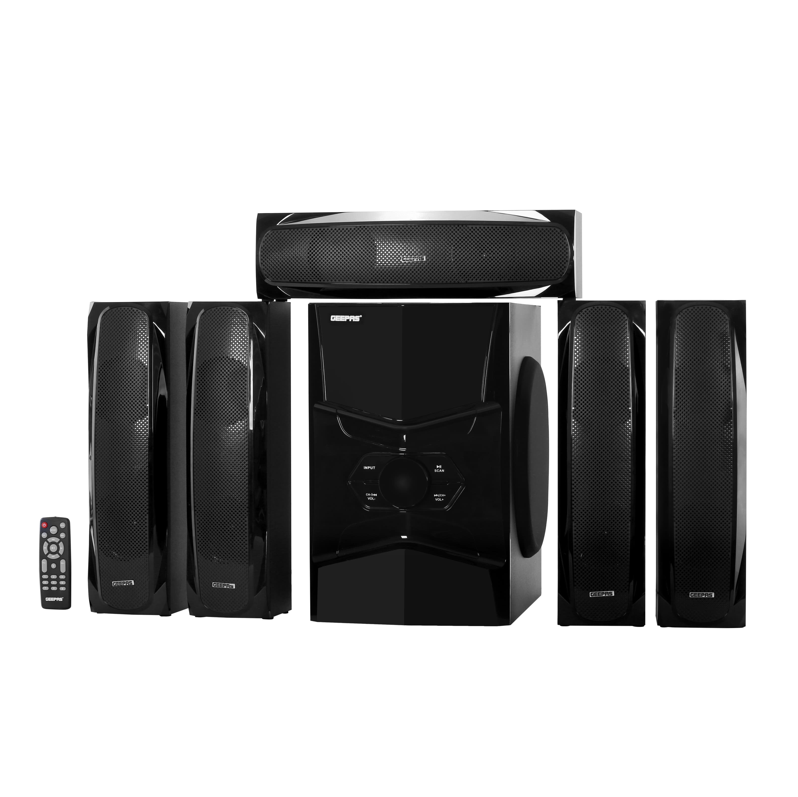 مجموعة مكبرات صوت بقوة 5000 واط 5000W PMPO 5.1Channel Multimedia Speakers - Geepas