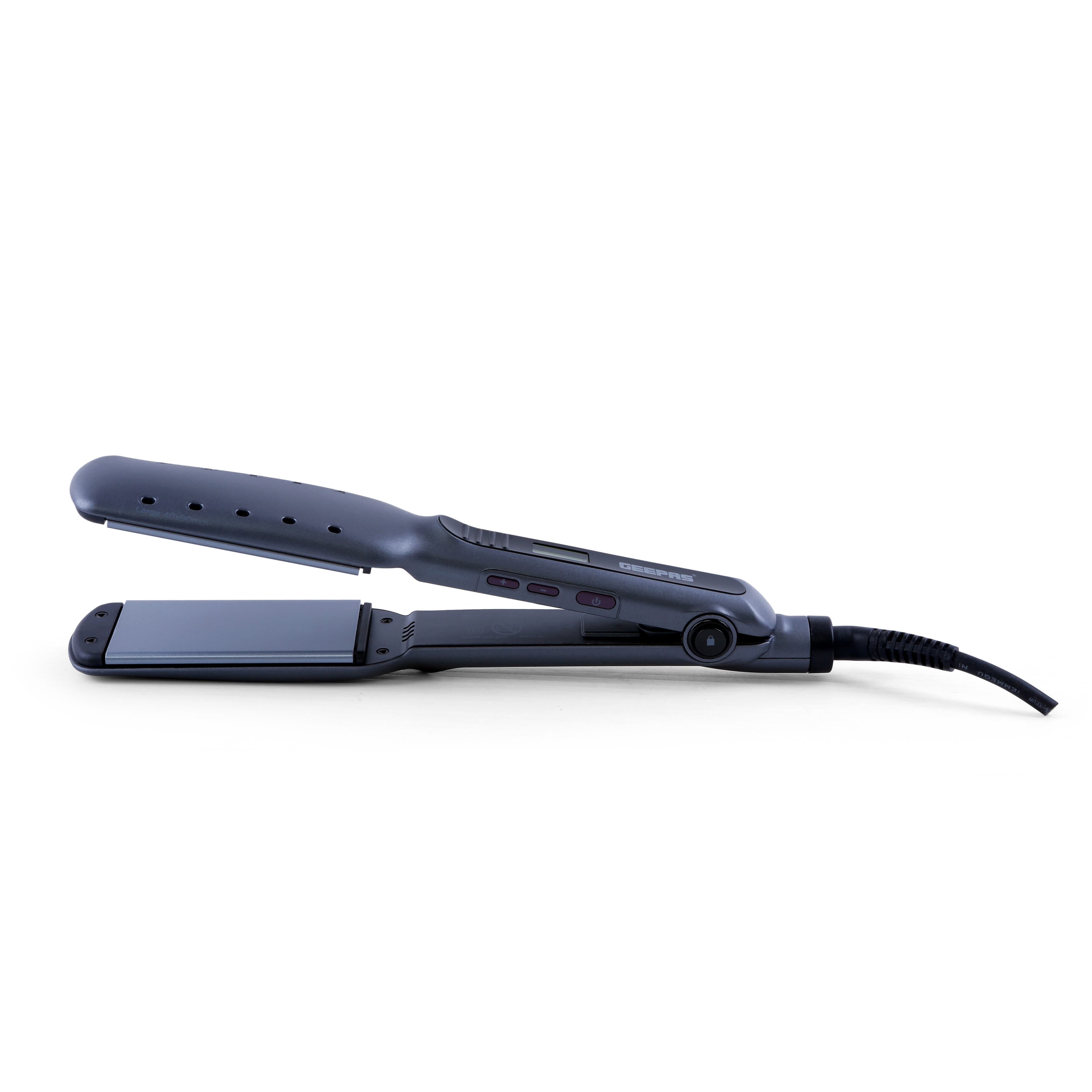 Geepas GHS86001 Ceramic Straight Hair Straighteners 50W - Easy Pro Wide Ceramic Floating Plates with Max Temperature 230 Degree Celsius - Digital LCD Display - 2 Years Warranty