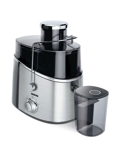 Geepas GJE6106 Juice Extractor 600W - Juicer Machine with Wide Mouth for Whole Fruits Vegetables - 2 Speed with Pulse, Stainless Steel Body - 600ML - 2 Year Warranty