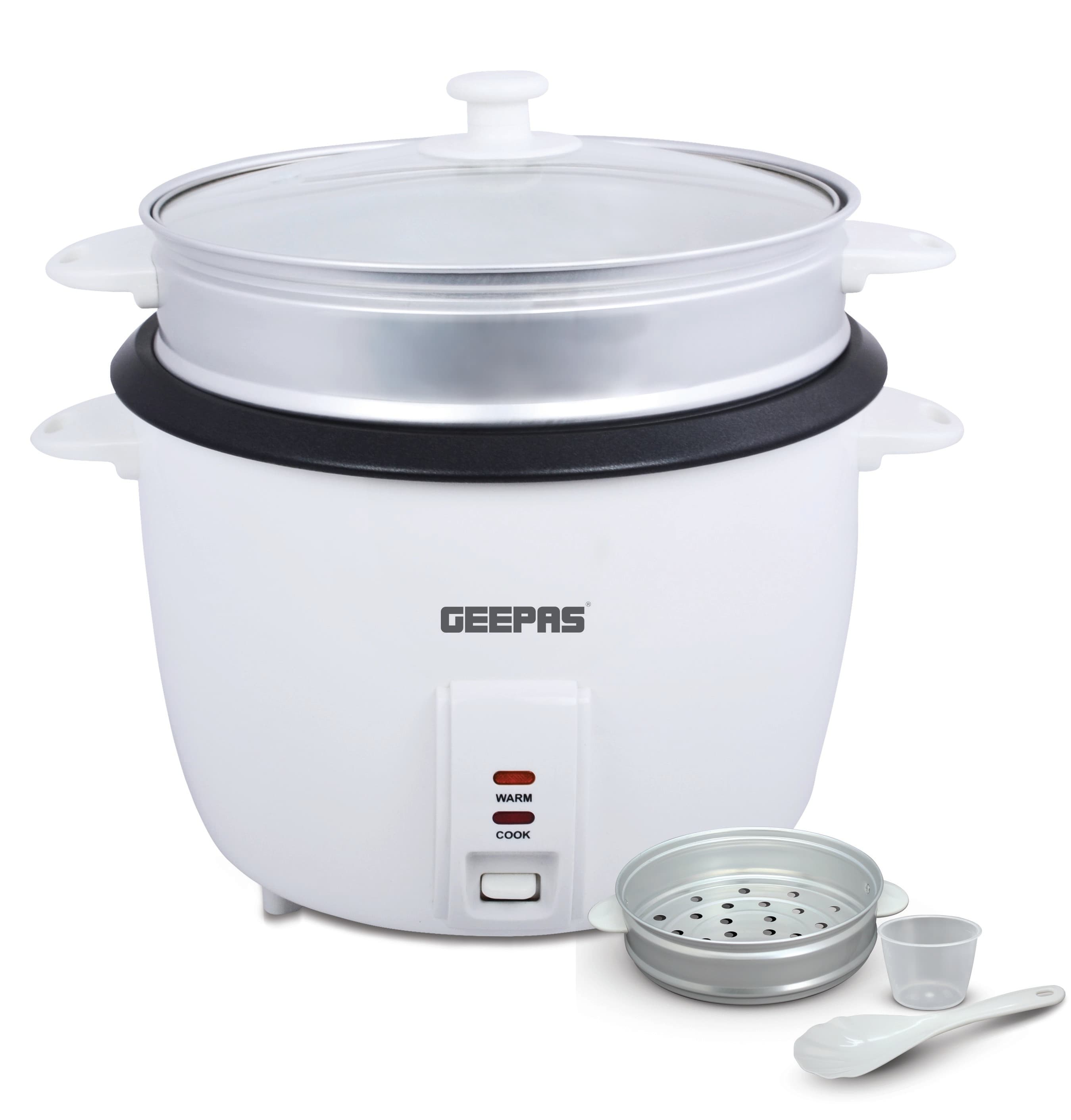 طباخة الأرز الكهربائية طهي بالبخار بسعة 2.8 لتر ضد الالتصاق جيباس Geepas Against Adhesion 2.8 L Steam Cooking Electric Cooker