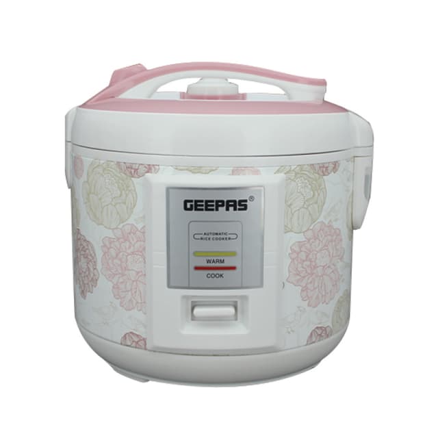 Geepas 1.5 L Electric Rice Cooker 500W - Non-Stick Inner Pot -Cook/Steam/Keep Warm - Make Rice & Steam Healthy Food & Vegetables - 2 Years Warranty