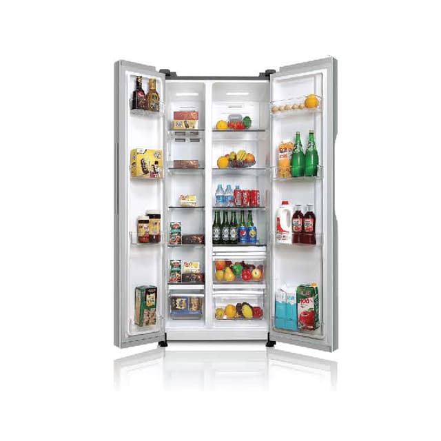 ثلاجة بابين بسعة 550 لتر تحكم إلكتروني تبريد سريع جيباس Geepas Electronic Control Fast Cooling 550 l Side By Door Refrigerator