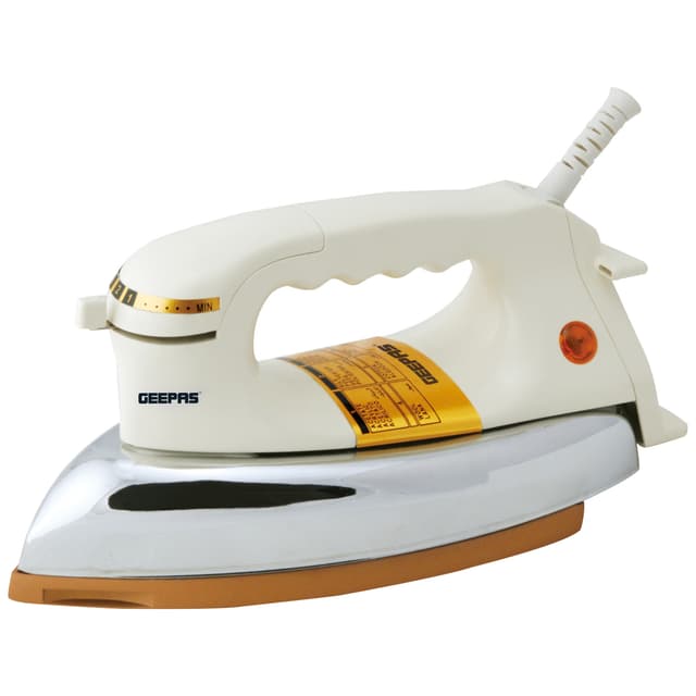 Geepas GDI2780 1200W Automatic Dry Iron- Durable Teflon Plated Sole Plated- Auto Shut Off, Temperature Setting Dial, Overheat Protection