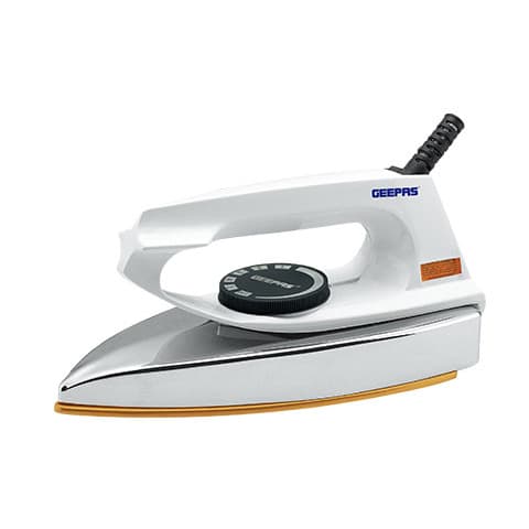 Geepas GDI7729 1200W Automatic Dry Iron - 60 Micron Teflon Sole Plated, Big fabric guide & Pilot Indicator -Overheat Protection - 2 Years Warranty