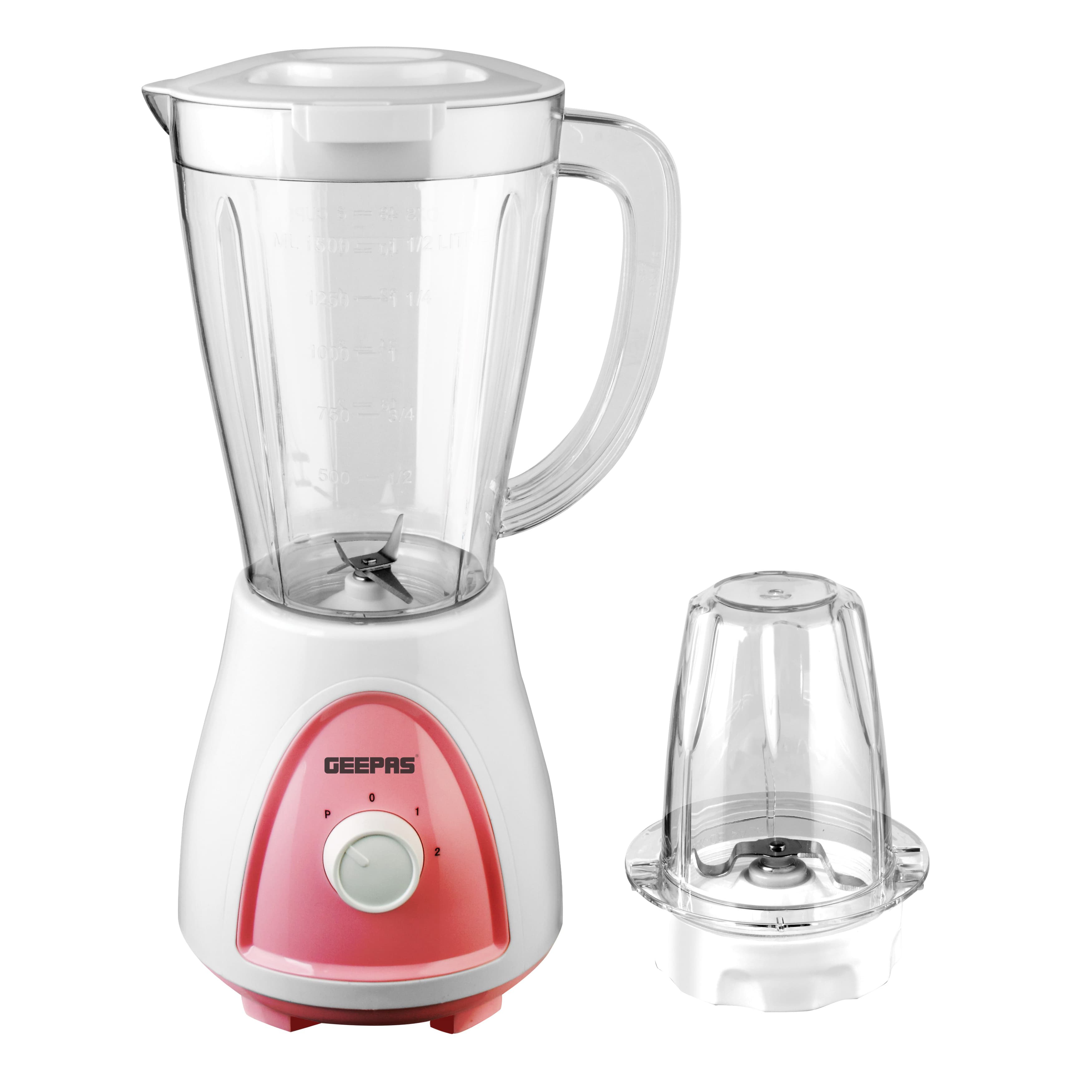 Geepas GSB5485 400W 2 in 1 Blender - Stainless Steel Blades, 2 Speed Control with Pulse - Overheat Protection- Ice Crusher, Chopper, Coffee Grinder & More