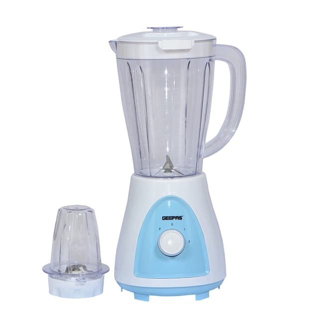 Geepas GSB5485 400W 2 in 1 Blender - Stainless Steel Blades, 2 Speed Control with Pulse - Overheat Protection- Ice Crusher, Chopper, Coffee Grinder & More - 123031