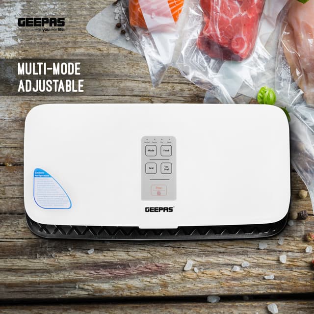 جهاز تفريغ الهواء جيباس 110 واط مع أكياس تخزين Geepas Vacuum Sealer Machine with 10 Food Sealing Bags