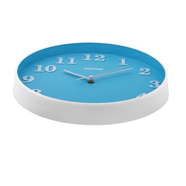 ساعة حائط دائرية جيباس بدون صوت أزرق وأبيض Geepas Wall Clock Silent Non Ticking - SW1hZ2U6MTQ3NTk2