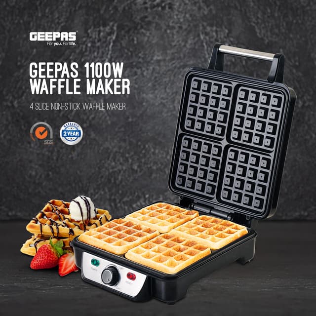 جهاز وافل بقوة 1100 واط  Waffle Maker - Geepas