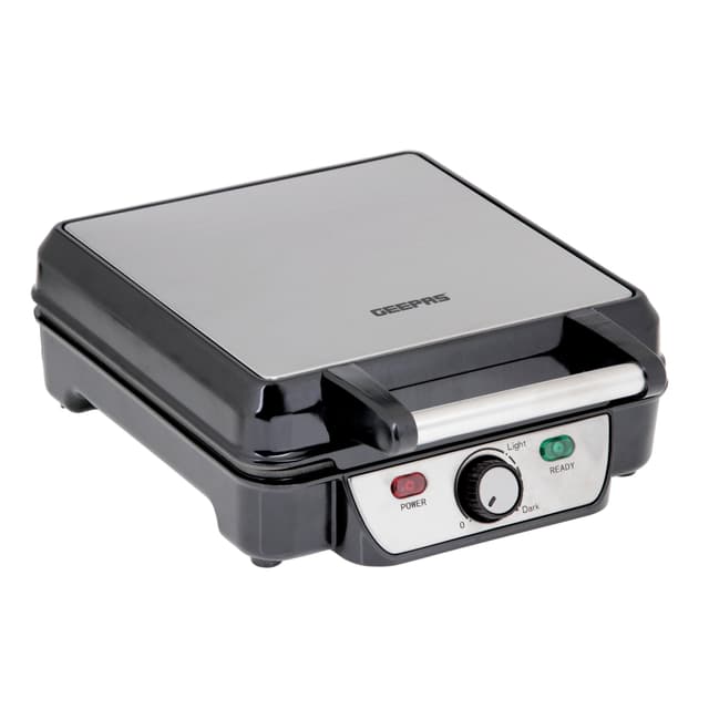 جهاز الوافل 4 قطع 1100 واط مقاوم للإلتصاق جيباس Geepas Waffle Maker - 124675