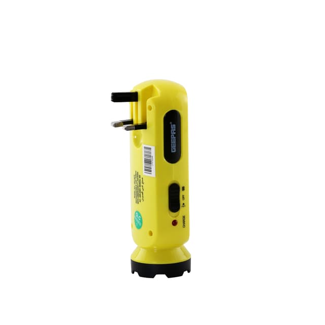 Geepas GFL4676 Rechargeable LED Torch with Emergency Lantern - Multi-functional Camping Light with Torch and Lantern Mode- LED Searchlight for Emergency, Fishing, Hiking, Power Cuts & More - 2 Years Warranty