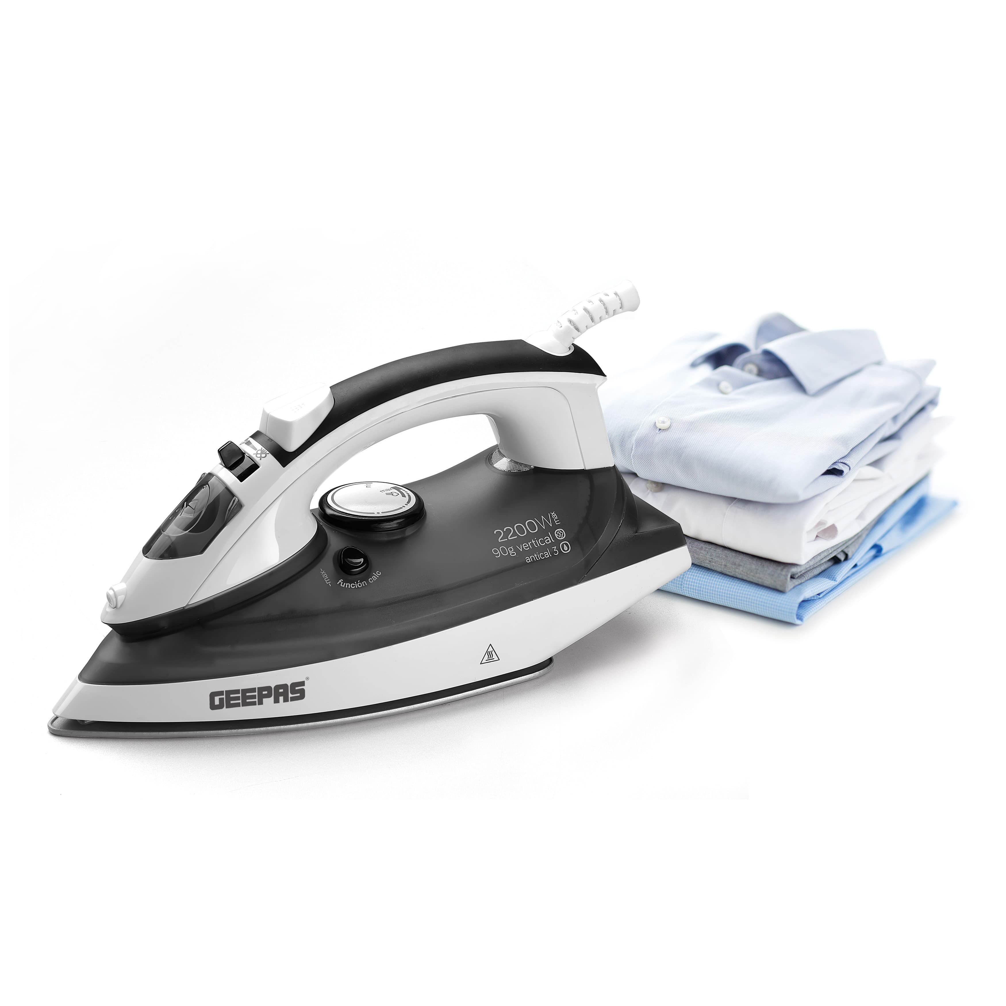 Geepas GSI7788 Ceramic Steam Iron 2400W - Temperature Control for Wet/Dry Crease Free Ironing - Steam Function & Self Cleaning Function - 2 Years Warranty