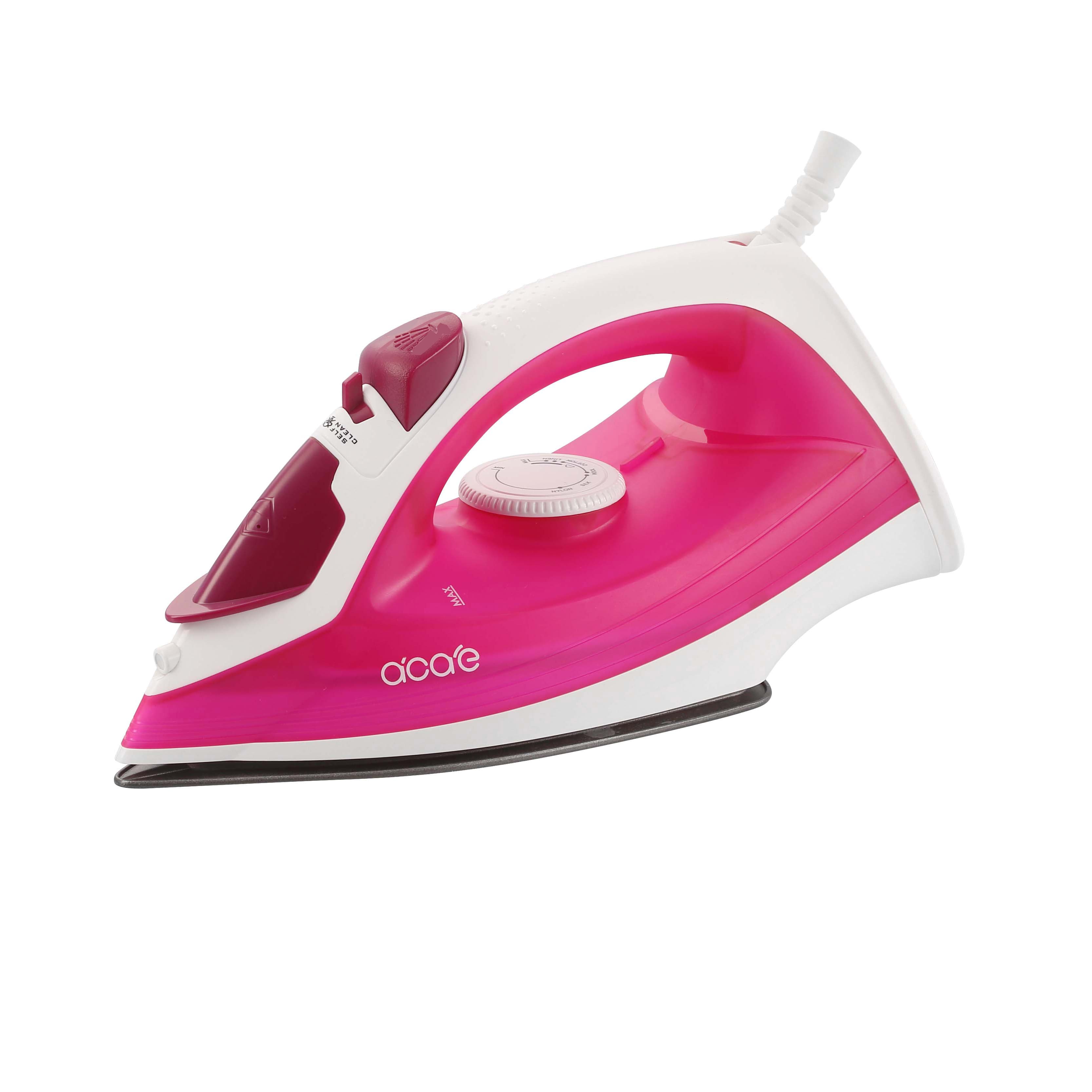 Geepas 1300W Steam Iron - Non-Stick Coating Plate & Adjustable Thermostat Control - 210ML Water Tank & Steam Shot for Crease Free Clothes - 2 Years Warranty