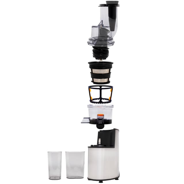 Geepas GSJ44019UK 200W Masticating Slow Juicer Machine - Cold Press Juicer, 80 MM Big Wide Mouth, Creates Fresh Healthy, High Nutrient Vegetable & Fruit Juice - Quiet Motor & Reverse Function