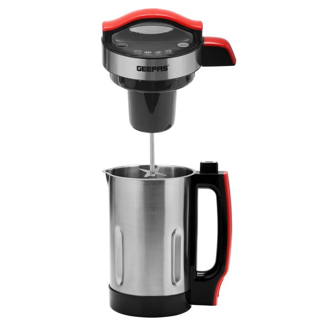 Geepas GSM63014UK 200W Multi-Functional Electric Soup Maker - Stainless Steel Jug, 1.6L Capacity, 4 Settings, Quiet Work - Healthy Soupmaker & Smoothie Maker with auto Clean Function - 2 Years Warranty - SW1hZ2U6MTQ0MDc1