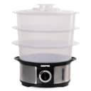 Geepas GFS63025UK Food Steamer 12L Capacity - 3 Tiers - 75 Minutes Timer - Stainless Steel Housing - Makes Healthy Food, Meat, Fish & Steam - 2 Year Warranty