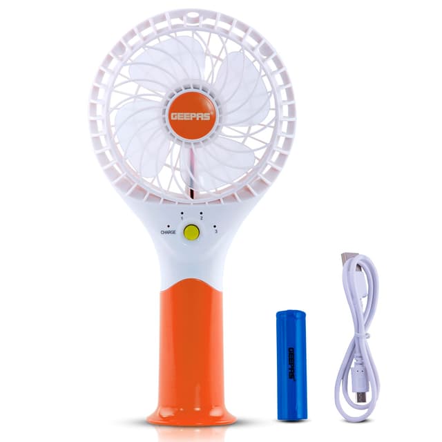 مروحة Geepas Rechargeable Mini Fan - Personal Portable Fan with 3 Speed Options