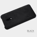 Nillkin OnePlus 7 Flip Cover Qin Flip Series Leather Mobile Case - Black - Black